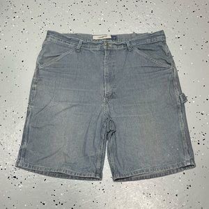 Vintage Gap Carpenter Railroad Work Shorts Mens 40 Pinstripes Blue White